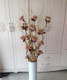 叶脉干花仿真花落地假花客厅玄关隔断装 饰花套装 金曲柳玫瑰组合