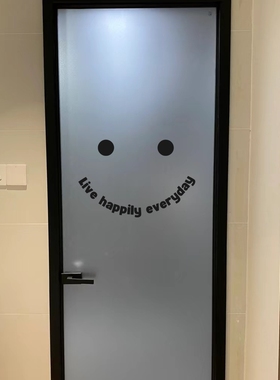 Live happily everyday笑脸图案家居装饰贴纸镜子玻璃门橱窗贴纸