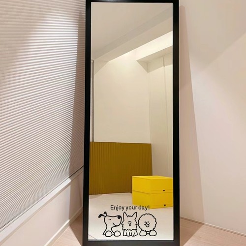 卡通可爱的三只小狗enjoy your day治愈系玻璃门镜子家居装饰贴纸