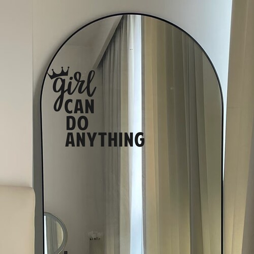 Girls can do anything女孩英文励志短语穿衣镜装饰贴纸