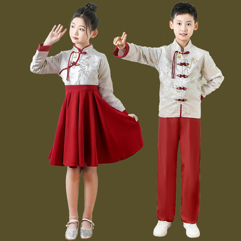 儿童大合唱礼服中式诗朗诵演出服