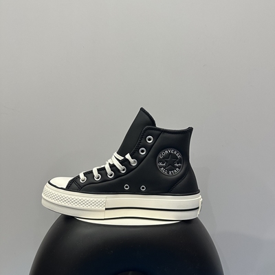 匡威All star Lift男女黑色高帮皮质增高厚底百搭休闲鞋A11160C