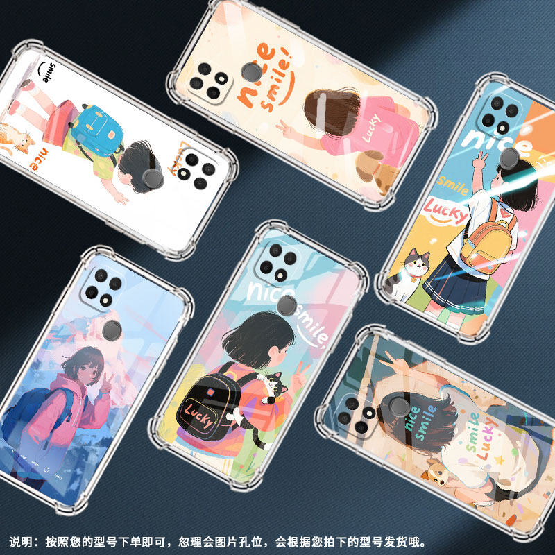 适用OPPOA5手机壳A11K防摔OPPOA17时尚女孩背影潮流OPPOA9x气囊壳0pp0A16K中国风全包边硅胶男女款保护套
