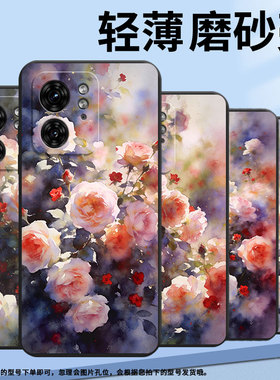 适用edge50fusion手机壳xt2243-2朦胧蔷薇花摩托罗拉g85防摔motorolaedge40高级50pro个性xt2401-2保护套