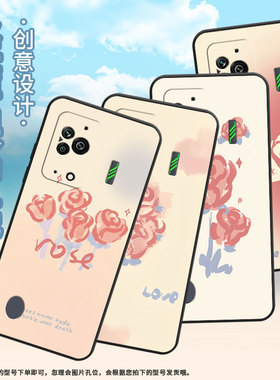 适用黑鲨3手机壳防摔MBU-A0全包边BlackShark5Pro保护套复古玫瑰黑鲨4Pro/5高级PAR-A0耐磨黑鲨4sPro软壳