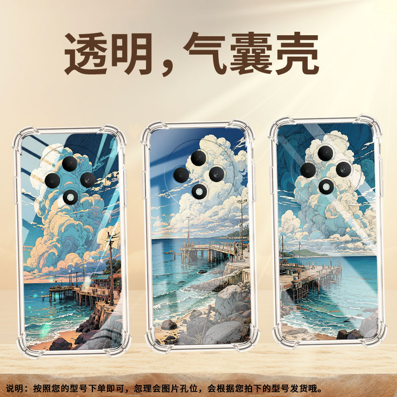 适用OPPOReno11F手机壳OPPOReno12F防摔OPPOReno12FS海边码头0pp0Reno13气囊壳OPPOReno13F男女款保护套