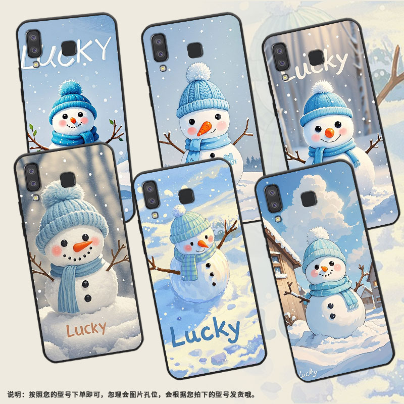 适用三星C7手机壳C9Pro防摔爆SamsungJ4Plus小雪人SM-J610F三星M11高级感SM-G8870耐磨GalaxyA7保护套