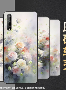 适用华为PsmartS手机壳全包边Psmart2018梦幻蔷薇花磨砂壳华为PsmartPlus2018商务HUAWEIY8P2020时尚保护套