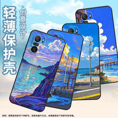 适用小米11t手机壳21081111rg硅胶xiaomi12t保护套蓝色天空全包13t耐磨23127pn0cc超薄14t小米11tpro防摔