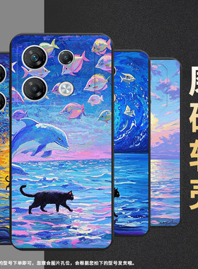 适用传音InfinixNote50x手机壳商务GT20Pro全包边InfinixGT30Pro磨砂壳GT10Pro男女款潮流油画海面保护套