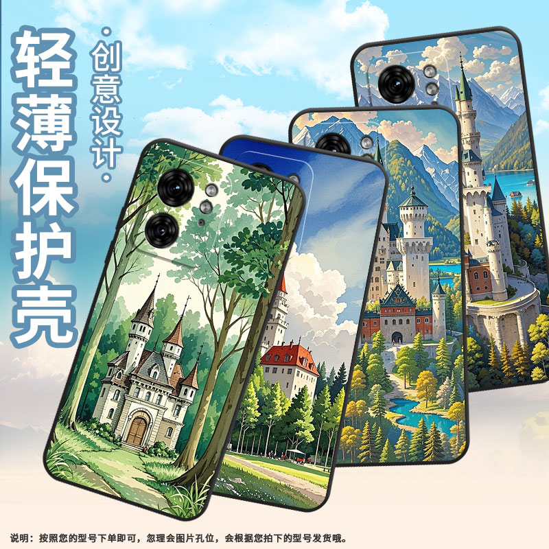 适用MOTOX30Pro手机壳XT2243-2湖泊的城堡S50Neo摩托罗拉G85防摔Edge40高级50Pro个性XT2401-2软壳保护套