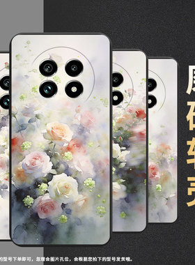 适用Realme14ProLite手机壳商务时尚真我14x磨砂壳梦幻蔷薇花Realme13Pro+高级感真我14全包边防摔保护套
