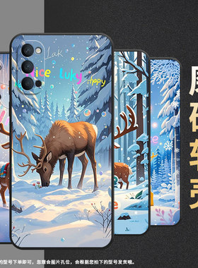 适用OPPOReno手机壳10x黑色PCCM00商务0pp0Reno5Lite保护套Ace2雪景里的鹿Reno2Z高级PCKM70轻薄Reno5软壳