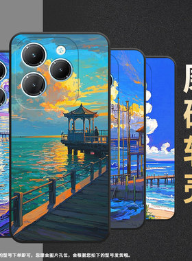 适用传音TecnoPova6Pro手机壳InfinixHot40保护套Smart8全包边Li9油画码头Pova3轻薄LF7n高级X6525保护套