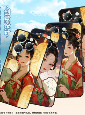 适用传音TecnoPova6Pro手机壳InfinixHot40硅胶Smart8保护套拿团扇少女Pova3轻薄Li9高级X6525潮流软壳