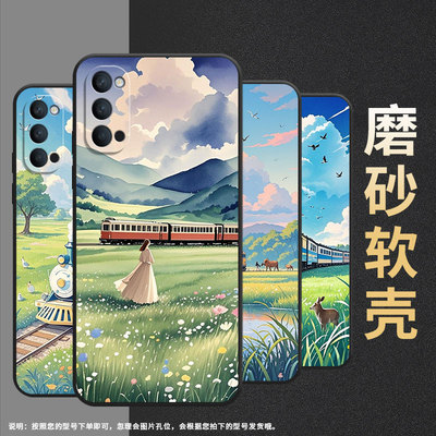 适用opporeno手机壳renoace/ace2/reno5lite耐磨reno4lite时尚reno10倍变焦版商务renoz潮流reno2田野风景