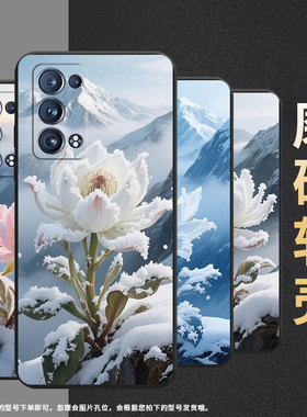 适用OPPOReno6ProSnapdragon手机壳全包边Reno6Pro商务防摔OPPOReno磨砂壳FindX2Neo时尚雪莲保护套