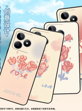 适用RealmeC11手机壳C12超薄RMX2180纯黑色C17防摔复古玫瑰真我C33软壳RMX3261保护套C15高级硅胶男女款