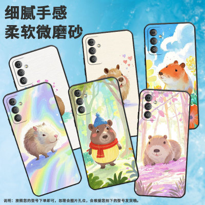 适用三星F23手机壳F13全包边SM-F127G时尚samsungF14防摔微笑水豚F22软壳F04硅胶SM-E625F耐磨C55保护套
