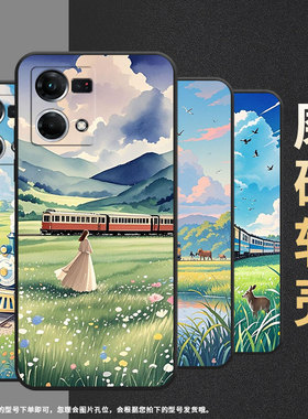 适用oppof1plus手机壳f17/f19/f21pro商务f25pro耐脏f15情侣findx2lite全包边f9莺歌燕舞f11山林风景f3plus