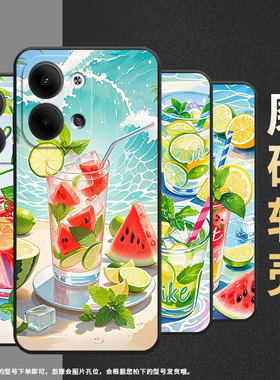 适用OPPOReno6Pro+手机壳CPH2109耐磨西瓜冰饮保护套Reno9全包边Reno10Pro硅胶PJH110商务Reno5Pro磨砂壳