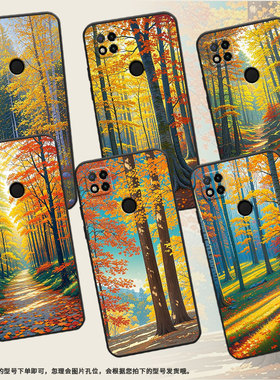 适用红米7手机壳10XPro防摔爆M1908C3IC全包Redmi9A秋天森林时尚9Power保护套10x/10C硅胶220233L2C软壳