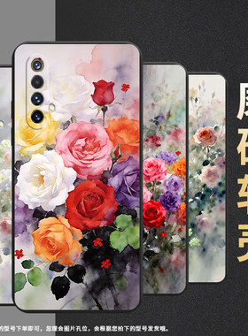适用RealmeQ2Pro手机壳全包边磨砂壳真我X7蔷薇花商务RealmeXT时尚超薄RealmeX3SuperZoom防摔保护套