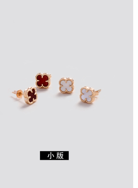 铜合金贝壳耳饰 249迷你四叶花耳钉轻奢小众女简约百搭