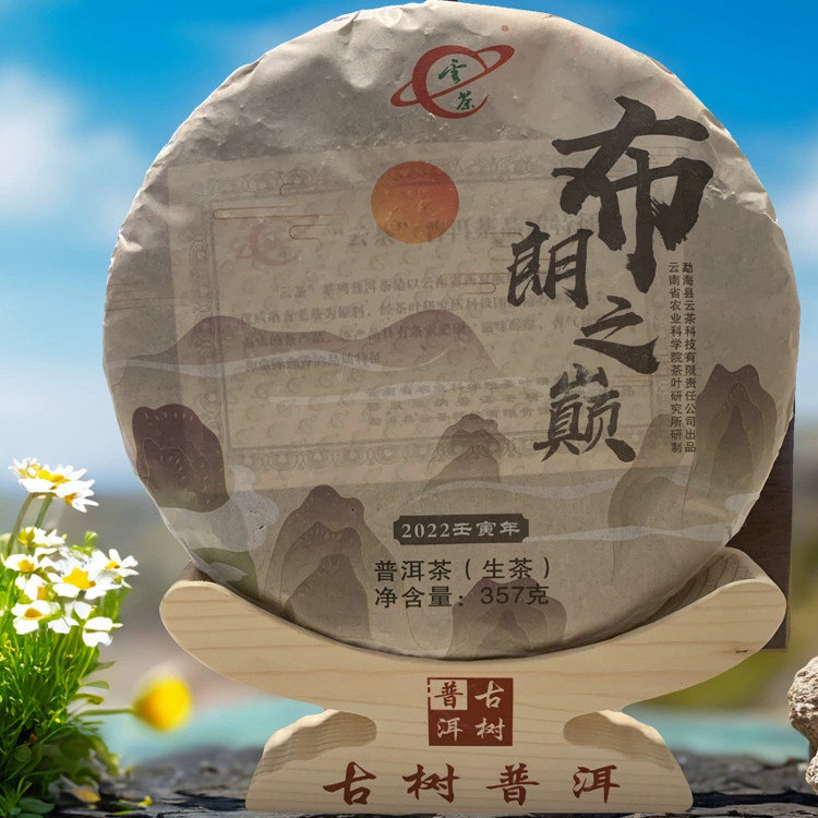 云茶新款上市茶科所布朗之巅甄选古树纯料生茶357g饼普洱茶HOT