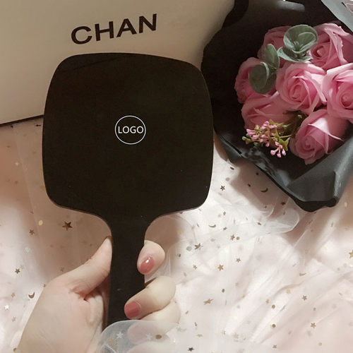 手柄镜手持便携随身化妆镜女手拿学生美容院定制logo牙科纹绣镜子