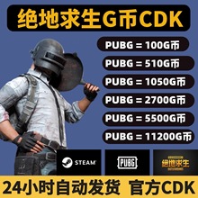 PUBGG币绝地求生g币兑换码CDK吃鸡游戏金币g coin皮肤GB充值卡
