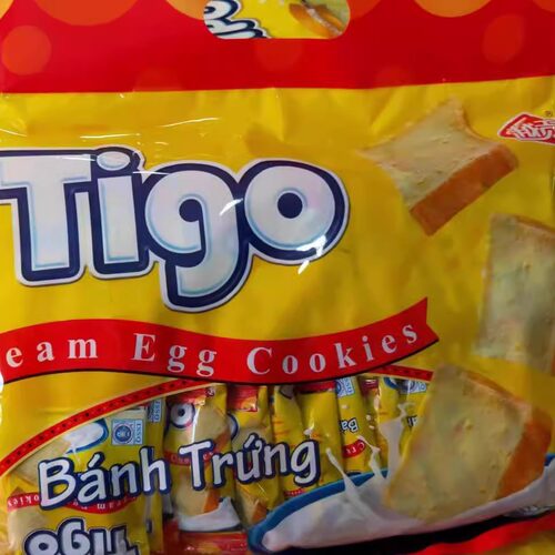 越南特产面包干Tigo牛奶鸡蛋味越贡面包干300g/袋早餐零食