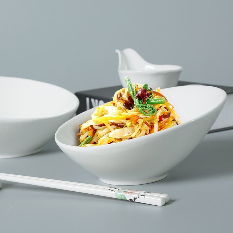 高级纯色陶瓷创意斜口碗ins蔬菜水果沙拉碗7寸批发酒店料理碗餐具,餐饮具,碗,淘宝优惠券,粉丝福利购,淘宝优惠卷