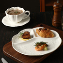 陶瓷分格餐盘高级感家用分餐盘盘子高级感轻奢早餐盘餐盘分格大人