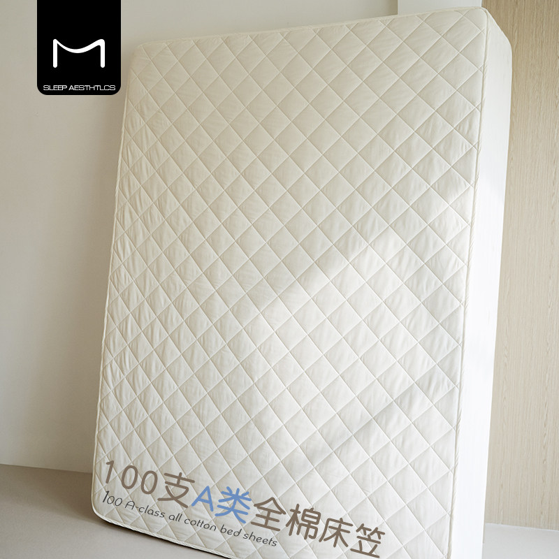 新品100支纯棉夹棉防滑床笠罩保护罩单件1.8全棉席梦思床垫保护套