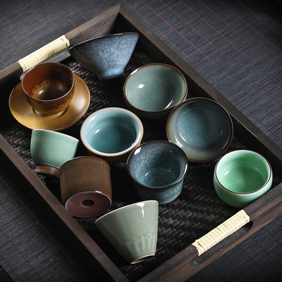 特价青瓷冰裂主人杯单杯多色家用