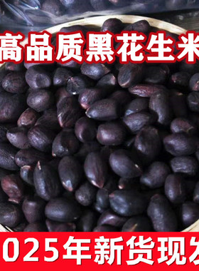 正宗新货大小粒黑花生米带壳生的原味种籽500g晒干山东黑皮富含硒