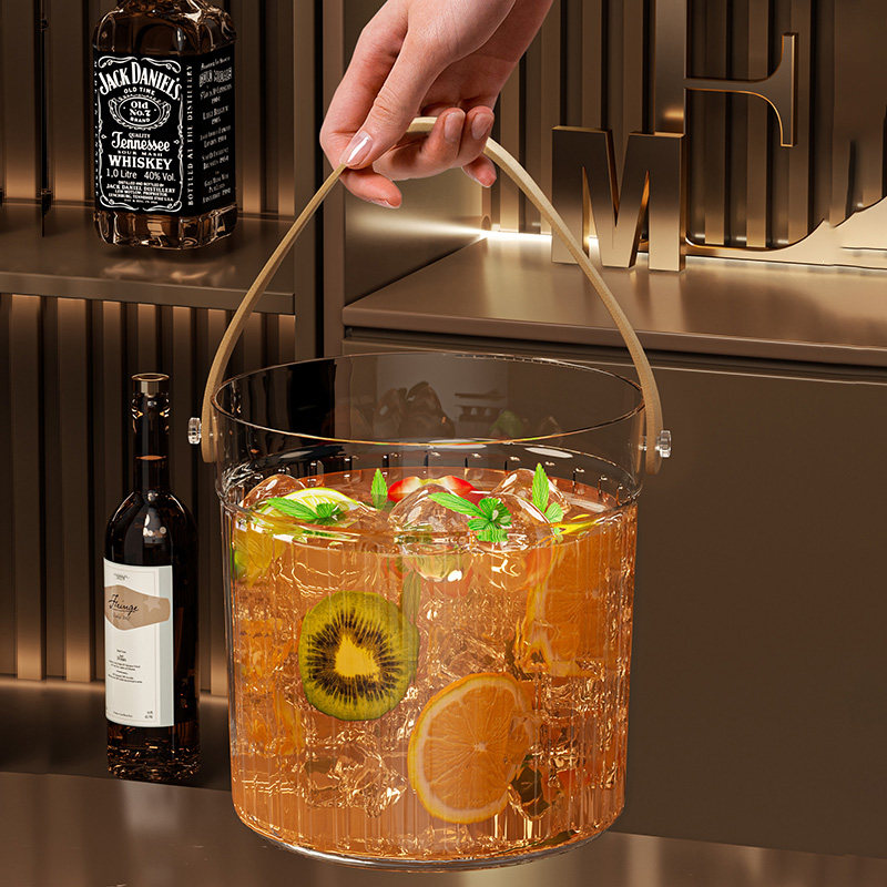 高颜值冰桶家用装啤酒香槟红酒户外野餐水果收纳篮酒吧KTV手提式