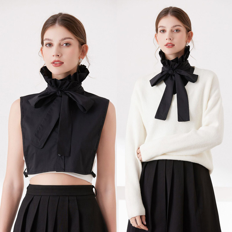 新品在逃公主宫廷拉夫领立领假领子戏剧角色扮演配饰假衣领蝴蝶结