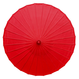 红色舞蹈伞绸布伞演出汉服女男古风结婚防嗮装饰加固吊顶伞油纸伞