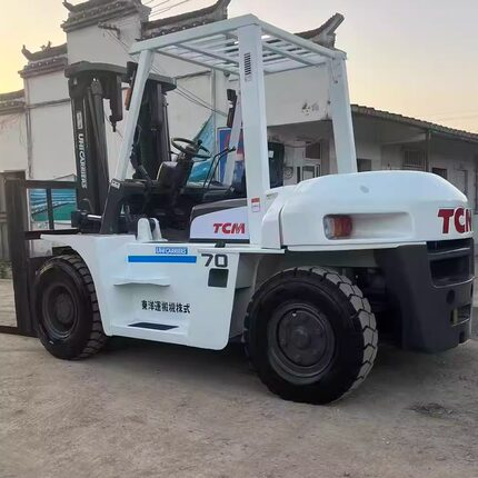 TCM7吨柴油叉车3.5吨2吨叉车叉车三节4.5米带侧移带抱夹低价转让