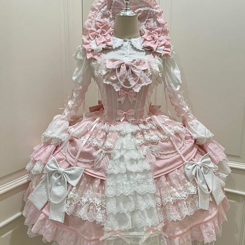 粉色华丽优雅甜美lolita裙doll感