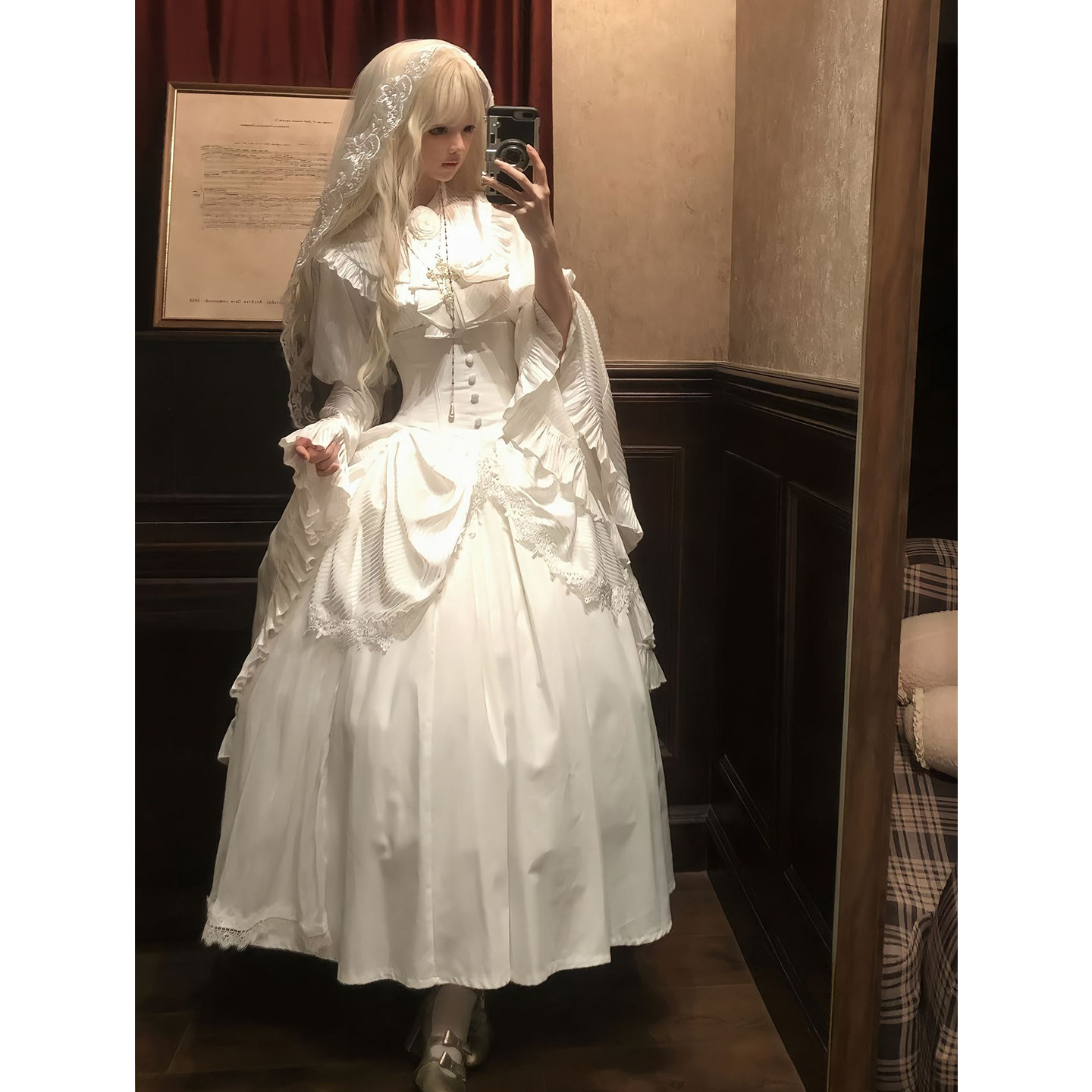 纯白哥特修女风Lolita裙洛丽塔