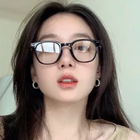 GM New Black Frame Myopia Glasses Женщины могут быть оснащены определенной степенью анти -мыши -разбросанного зеркала, прозрачная влага