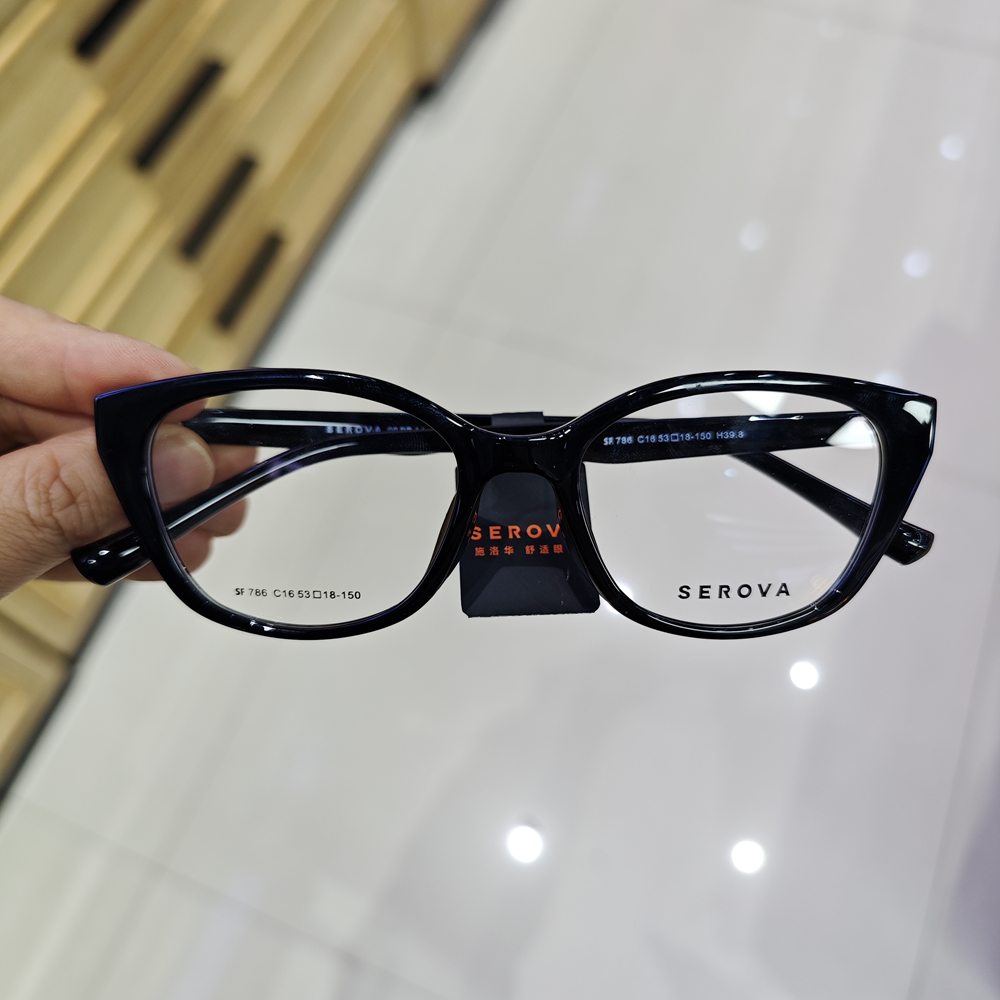 施洛华白鹿同款猫眼近视眼镜框女网红款可配度数防蓝光眼镜SF786
