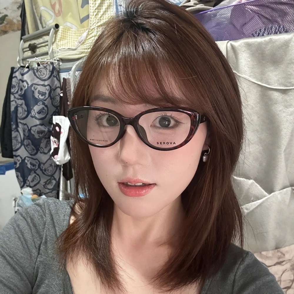 SEROVA施洛华SF858白鹿同款复古猫眼镜框素颜显瘦近视眼镜架女潮