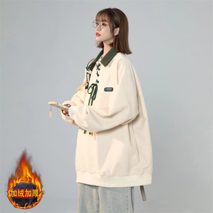 加绒加厚450克华夫格休闲时尚 XZ413 2023中性风冬季 P60 卫衣 HW95