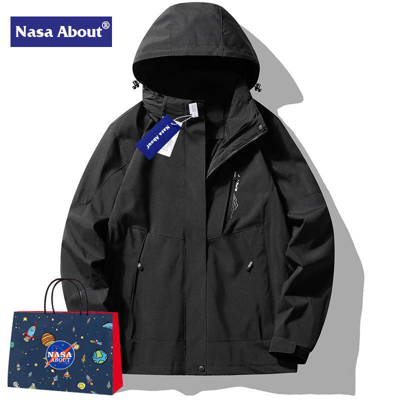 NASA山系冲锋衣春秋潮牌三合一可拆卸防水户外登山服女情侣外套