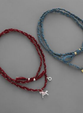 原创映岁鞍韵系列小马项链 复古轻奢时来运转铜钱小马编织锁骨链