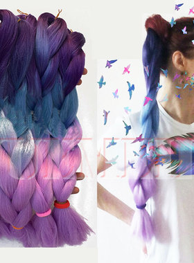 非洲脏辫 假发 黑人大辫子 三色大辫子 braids hair extension